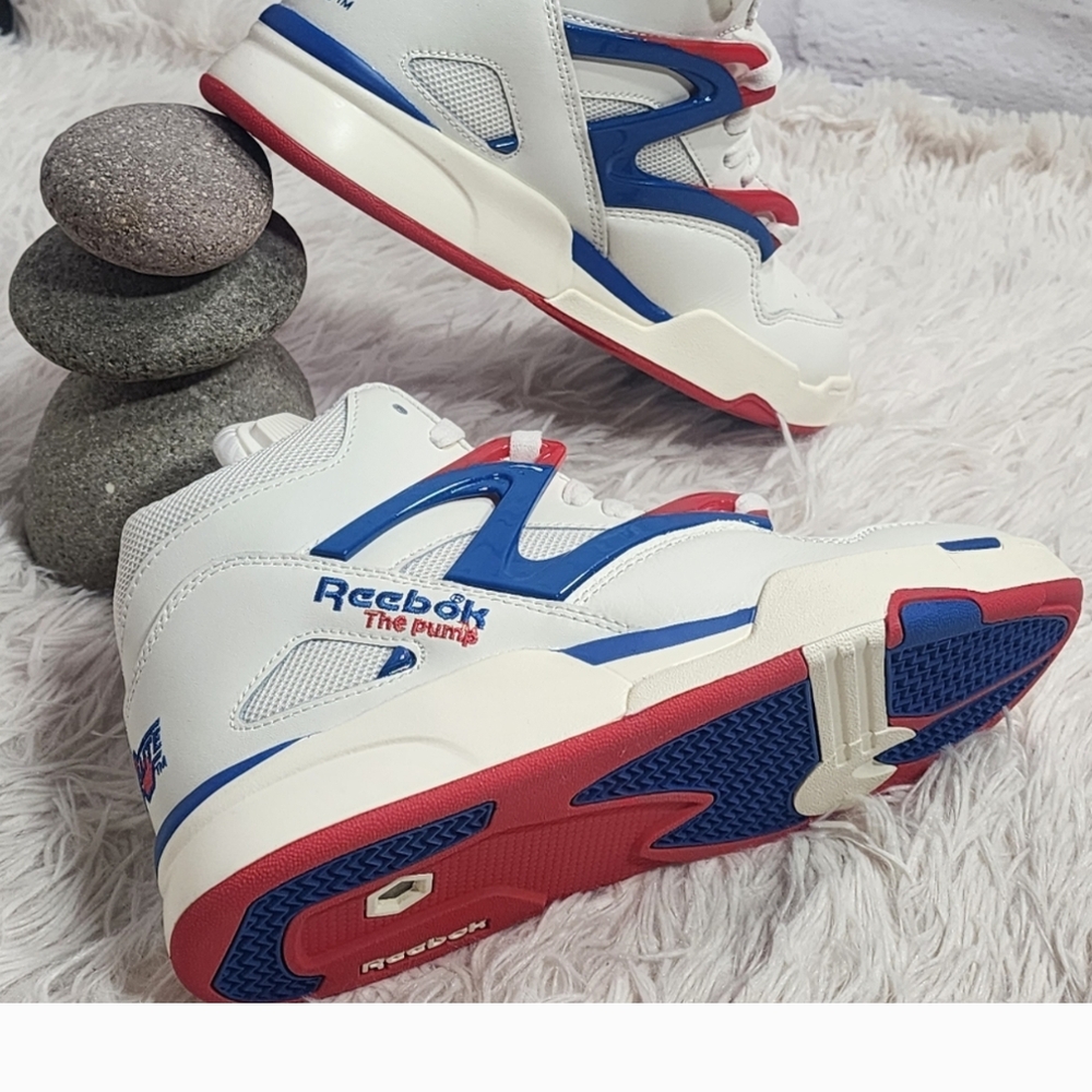 Reebok Kids' White and Blue Sneakers